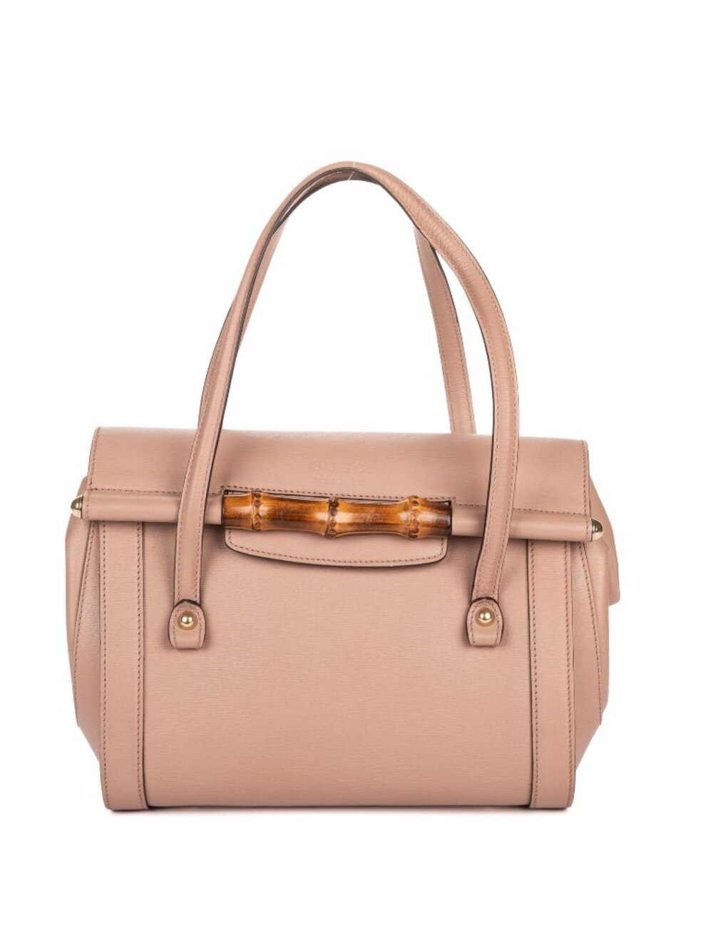 Gucci Medium Bamboo Bullet Pink Calfskin Leather